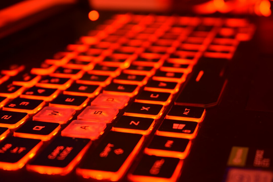 Laptop keyboard close up with soft lighting